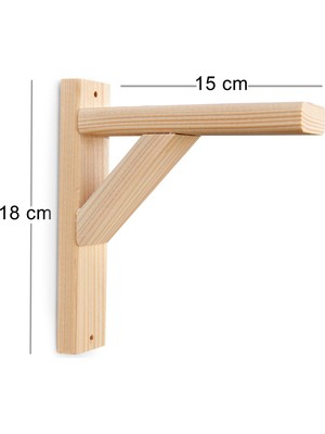 Morvizyon Raf Ayağı Ahşap Raf Ayağı Çiçeklik Askılık 2 Adet