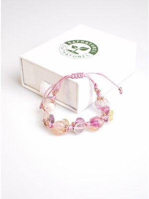 Safnaturel Florit Üçlü Makrome Özel Tasarım Bileklik