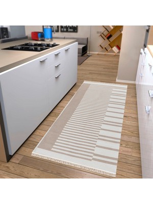 "elegantwoven Koleksiyon Bej Pamuk-Polyester Kilim - Homesteadart Rugs Çift Taraflı ve Nefes Alabilir Yapıda, 30°c'de Makinede Yıkanabilir, Katlanabilir, Robot Süpürge Uyumlu - Çeşitli Ebatlar"