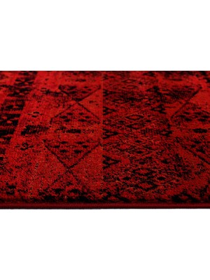 Giza Home Afgan Türkmen Otantik Desenli Bordo Oturma Odası Salon Mutfak Halısı 4722A_ZS72