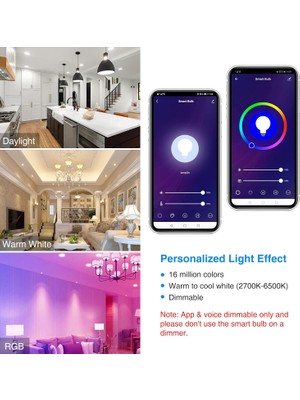 Aqqogib Akıllı Mumluk LED Ampuller, 60 Watt Eşdeğeri, 6W 500LM, Wifi E12 LED Ampuller Alexa ve Google Home ile Çalışır, 2700-6500K+RGB, Zamanlayıcı, Grup Kontrolü, Hub Gerekmez, 6pcs (Yurt Dışından)