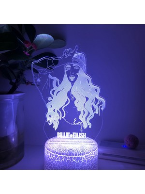 Aqqogib Justup 3D LED Gece Aydınlatması Amerikan Pop Şarkıcısı 3D Illusion Lamba Yatak Odası Dekoratif Işıklar Için --- Çatlak Koltuk (Yurt Dışından)