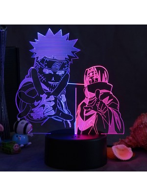 Aqqogib 3D Gece Işıkları, Uzaktan Kumandalı ve Rgb Renkli 3D Optik Illüzyon LED Lambalar (Çizgi Film) (Yurt Dışından)