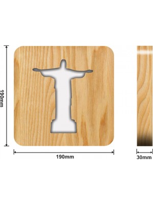 Aqqogib Pastor Jesus Night;ht Işık;ht Çocuklar Için Ahşap 3D Lamba Yaratıcı Ahşap Işık;hts Basit Dekoratif Işık;hts 3D Ahşap Oyma Desen LED Gece;ht Işık;ht Masa Için (Yurt Dışından)