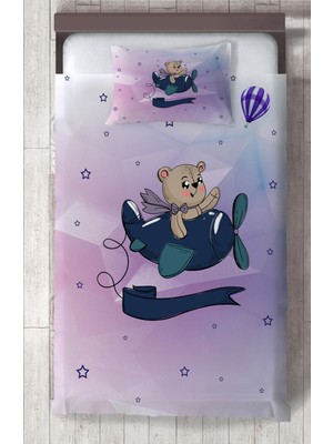 Mekta Home Bebek ve Çocuk Odası Uçan Sevimli Hayvan Desenli Yatak Örtüsü