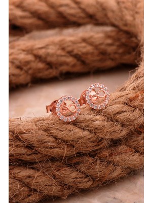 Sümer Telkari Sonsuzluk Mini Rose Gümüş Küpe 6820