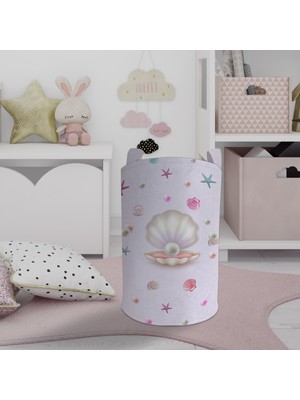 Mekta Home Bebek ve Çocuk Odası Seksekli ve Deniz Fenerli Oyuncak Sepeti
