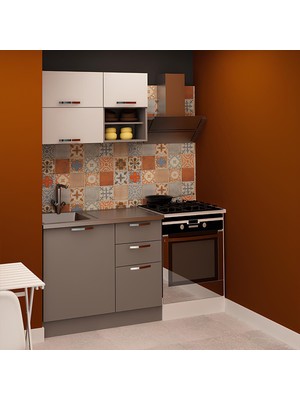 Fly Mobilya 100 cm Evyeli Mini Üst Modül, Mini Hazır Mutfak Dolabı Üst Modülü FLY180349