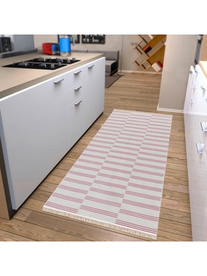 Homestead Elegantwoven Pembe Pamuk Dokuma Kilim - Homesteadart Rugs, Çift Taraflı, Nefes Alabilen ve 30°c'de Yıkanabilir, Katlanabilir, Robot Süpürge ile Uyumlu Yapı - Çeşitli Ölçülerde