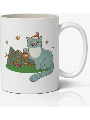 Nostaljik Lezzetler Yılbaşı Temalı Kupa Bardak Baskılı Kahve Kupa Bardak Model 4