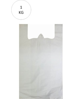 Beyaz Atlet Poşet Büyük Boy 32X57 cm Takriben 72 Adet 1 kg