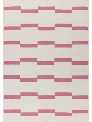 Homestead "homesteadart Rugs, Elegantwoven Koleksiyon Pembe Pamuk-Polyester Kilim - Çift Taraflı ve Nefes Alabilir Yapıda, 30°c'de Makinede Yıkanabilir, Katlanabilir, Robot Süpürge Uyumlu - Çeşitli Ebatlar"