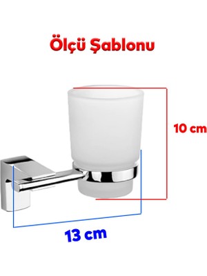 Badem10 Metal Diş Fırçalık Vidalı Askı Banyo Lavabo Diş Fırçası Stand Kabı Kutusu Hazneli Krom