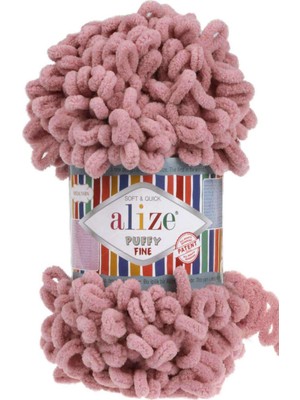 Alize Puffy Fine 295 Pembe Gül (Küçük Ilmekli)
