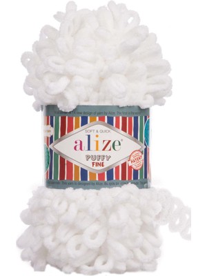 Alize Puffy Fine 55 Beyaz (Küçük Ilmekli)