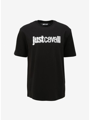 Just Cavalli Bisiklet Yaka Siyah Erkek T-Shirt 75OAHG05