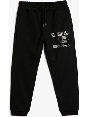 Koton Jogger Eşofman Altı Baskılı Cepli Beli Bağlamalı