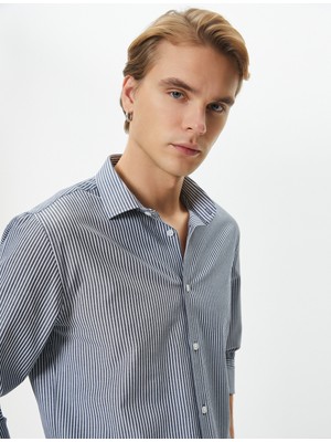 Koton Basic Gömlek Klasik Manşet Yaka Düğmeli Uzun Kollu