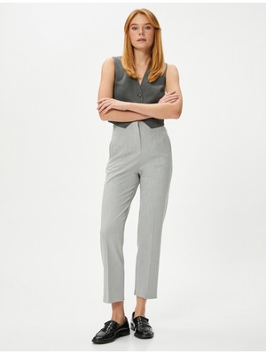 Koton Kumaş Chino Pantolon Yüksek Bel Cepli