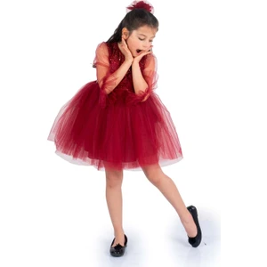 Mnk Baby & Kids Pul Payet Tüllü Kız Çocuk Elbise