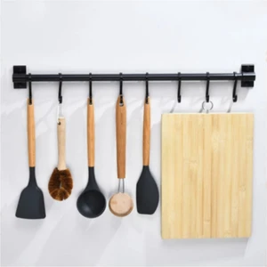 Mutfak Askılık - Banyo- Askılık Genel Amaçlı Duvar Askısı 80 cm Boru 8 Adet Askı