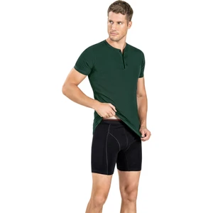 Erkek Koyu Yeşil Düğmeli T-Shirt 128