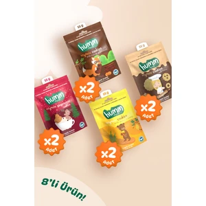Humm Organic - Organik Tatlı Kurabiye Atıştırmalık Paketi - 8 adet (4 çeşit)