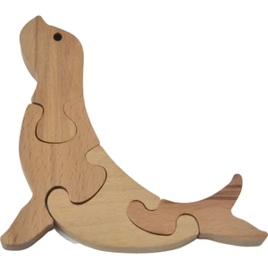 Masif Kayın Ağacı Eğitici  Ahşap Boyanabilir Fok Yapboz