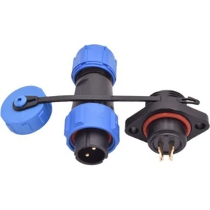 SD13 2 Pin 13MM Su Geçirmez Konnektör Takımı - Flanşlı Panel Tipi