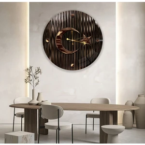 Emya Home Ay Yıldız Cam Saat - 60 cm