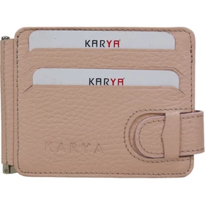 Karya Deri Hakiki Deri Para Maşalı Unisex Kartlık Cüzdan 0044