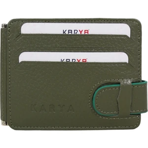Karya Deri Hakiki Deri Para Maşalı Unisex Kartlık Cüzdan 0044