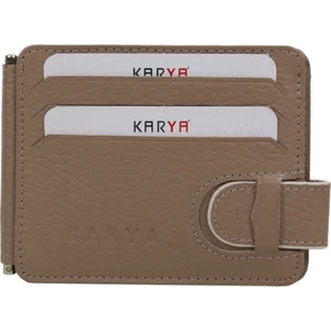 Karya Deri Hakiki Deri Para Maşalı Unisex Kartlık Cüzdan 0044