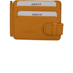 Karya Deri Hakiki Deri Para Maşalı Unisex Kartlık Cüzdan 0044