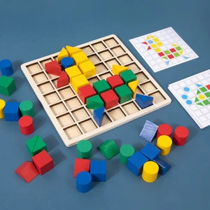Ahşap Yaratıcı Ekleme Yapı Taşı Bulmaca Montessori Öğretim Yardımcıları Montessori Çocuk Erken Eğitim Eğitici Oyuncaklar (Yurt Dışından)