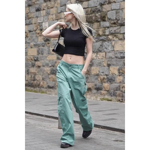 Mint Yeşili Straight Fit Kargo Pantolon MG1601