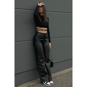 Mad Girls Siyah Deri Pantolon MG1316
