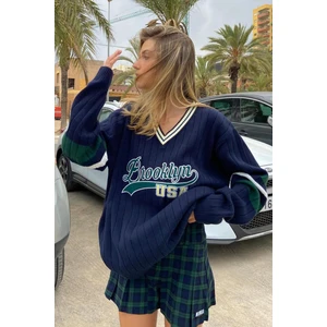 Mad Girls Lacivert Kadın Kazak MG1279