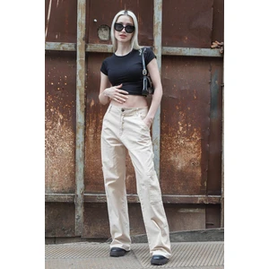 Bej Straight Fit Kargo Pantolon MG1601