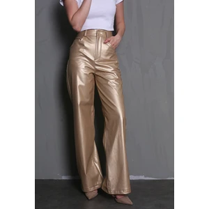 Gold Deri Basic Kadın Pantolon MG1316
