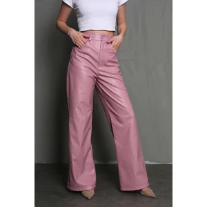 Gül Kurusu Deri Basic Kadın Pantolon MG1316