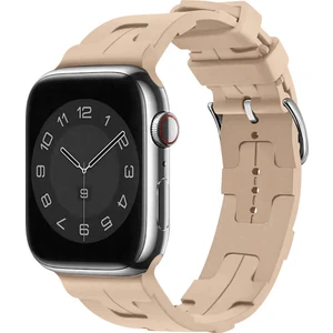 Apple Watch Seri 1/2/3 42MM Uyumlu Metal Tokalı Silikon Kordon