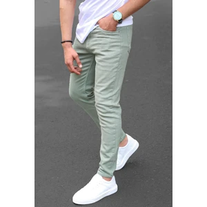 Erkek Yeşil Kanvas Slim Fit Pantolon