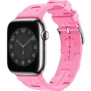 Apple Watch Seri 7/8/9 41MM Uyumlu Metal Tokalı Silikon Kordon