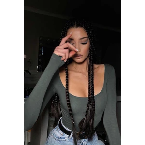 Füme Kayık Yaka Kadın Body MG1840