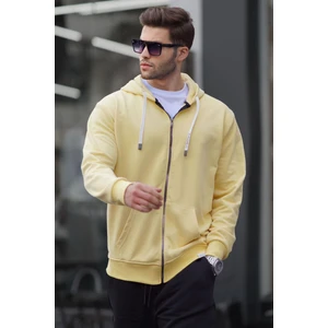 Sarı Fermuarlı Kapüşonlu Sweatshirt 6161