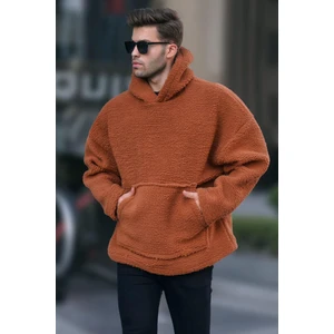 Kiremit Oversize Peluş Erkek Sweatshirt 6160