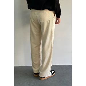 Erkek Beli Lastikli Baggy Kalıp Kadife Pantolon