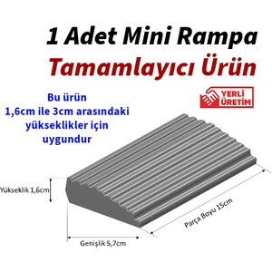 TarımSuda Bantlı Robot Elektrikli Süpürge Rampası Kapı Eşik Atlama Geçme Rampası Mini Gri