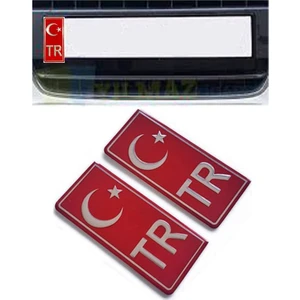 Tr Plaka Krom Sticker 2'li - Türkiye Plaka Krom Stıcker - Türkiye Plakalık Krom